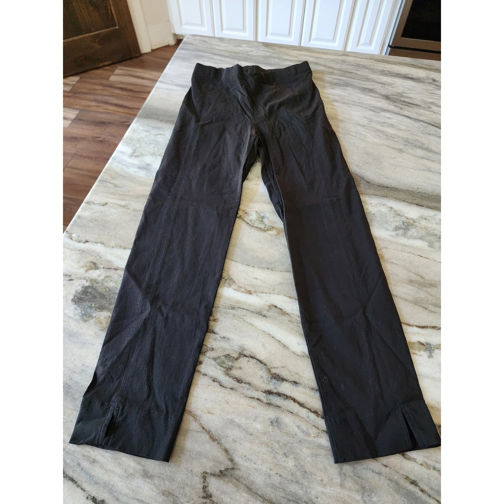 Franne Golde Black Pants Career Wear Stretch‎ Slit Hem Size 8